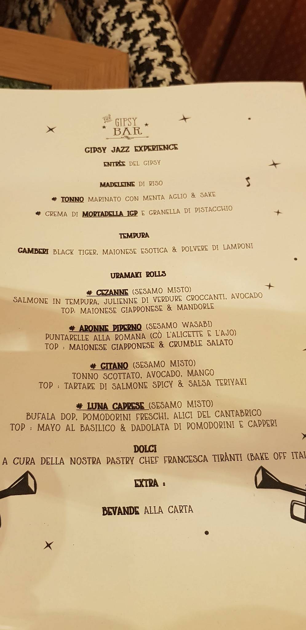 Menu di The Gipsy Bar 