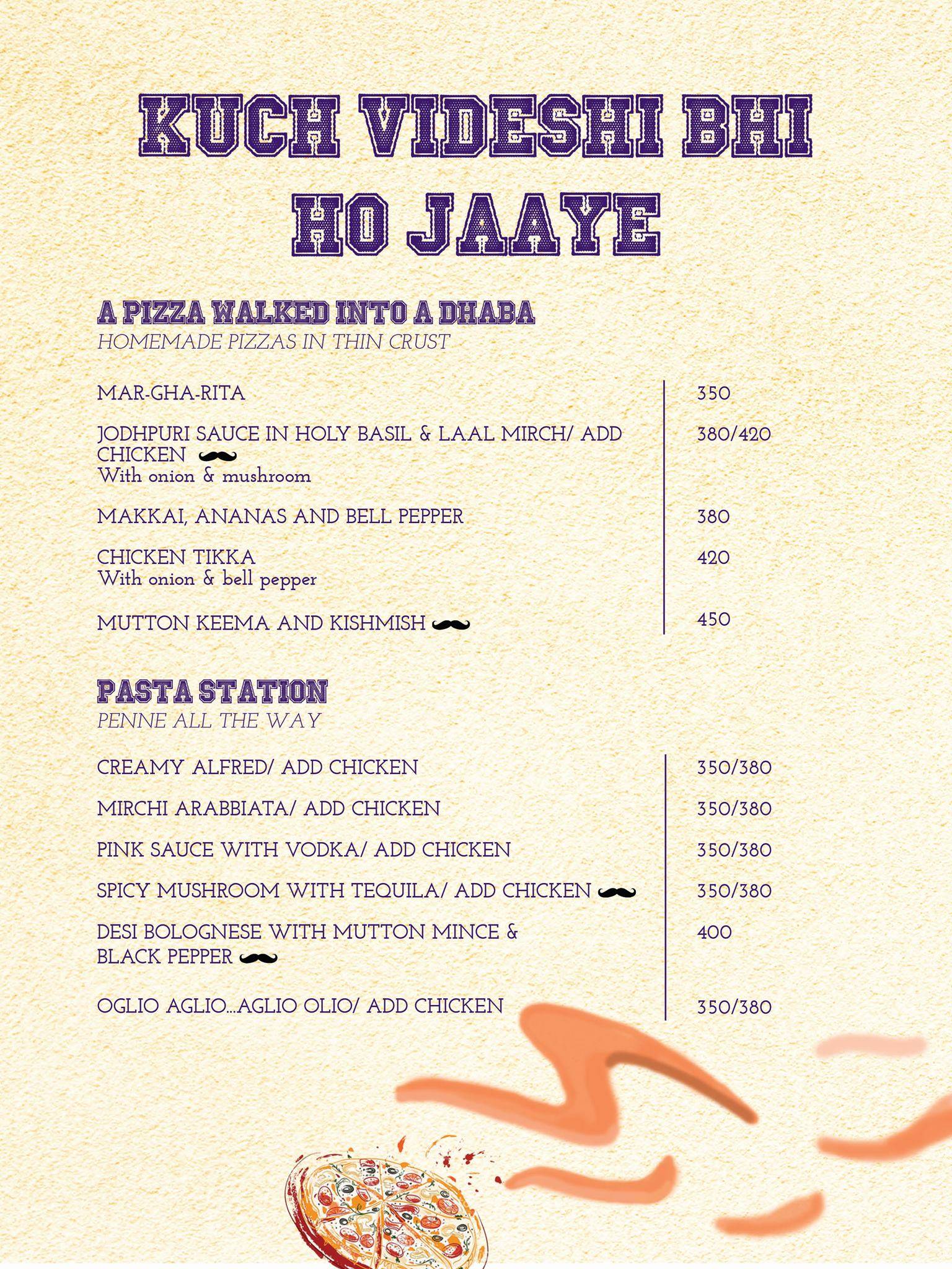 Menu at House of TGIP, Dehradun
