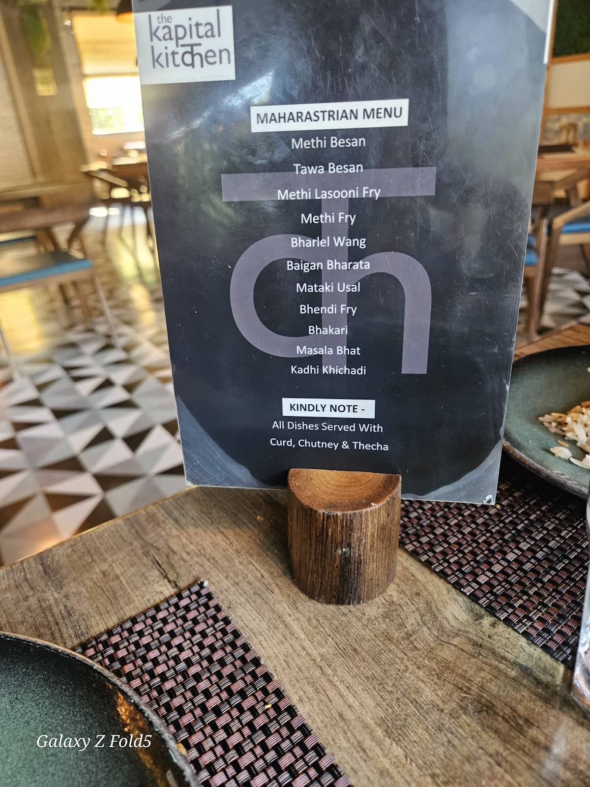The Kapital Kitchen menu
