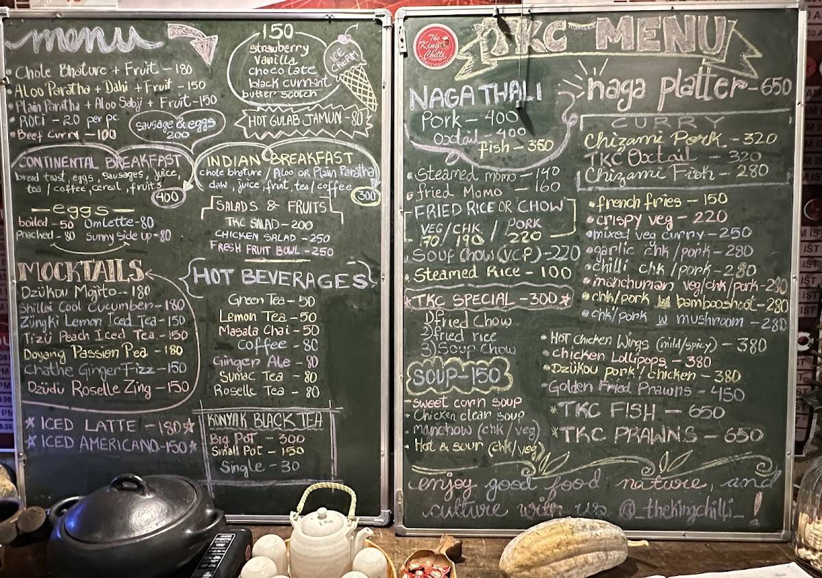 The King Chilli menu