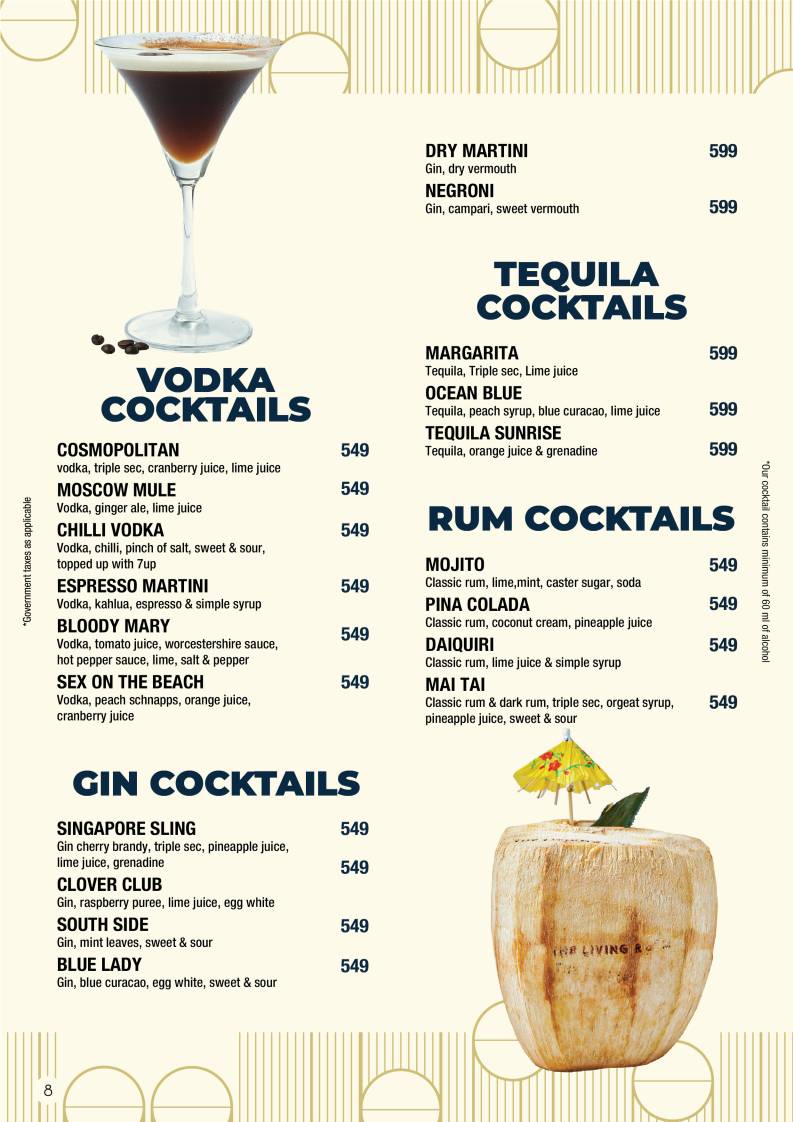 The Living Room Coimbatore menu