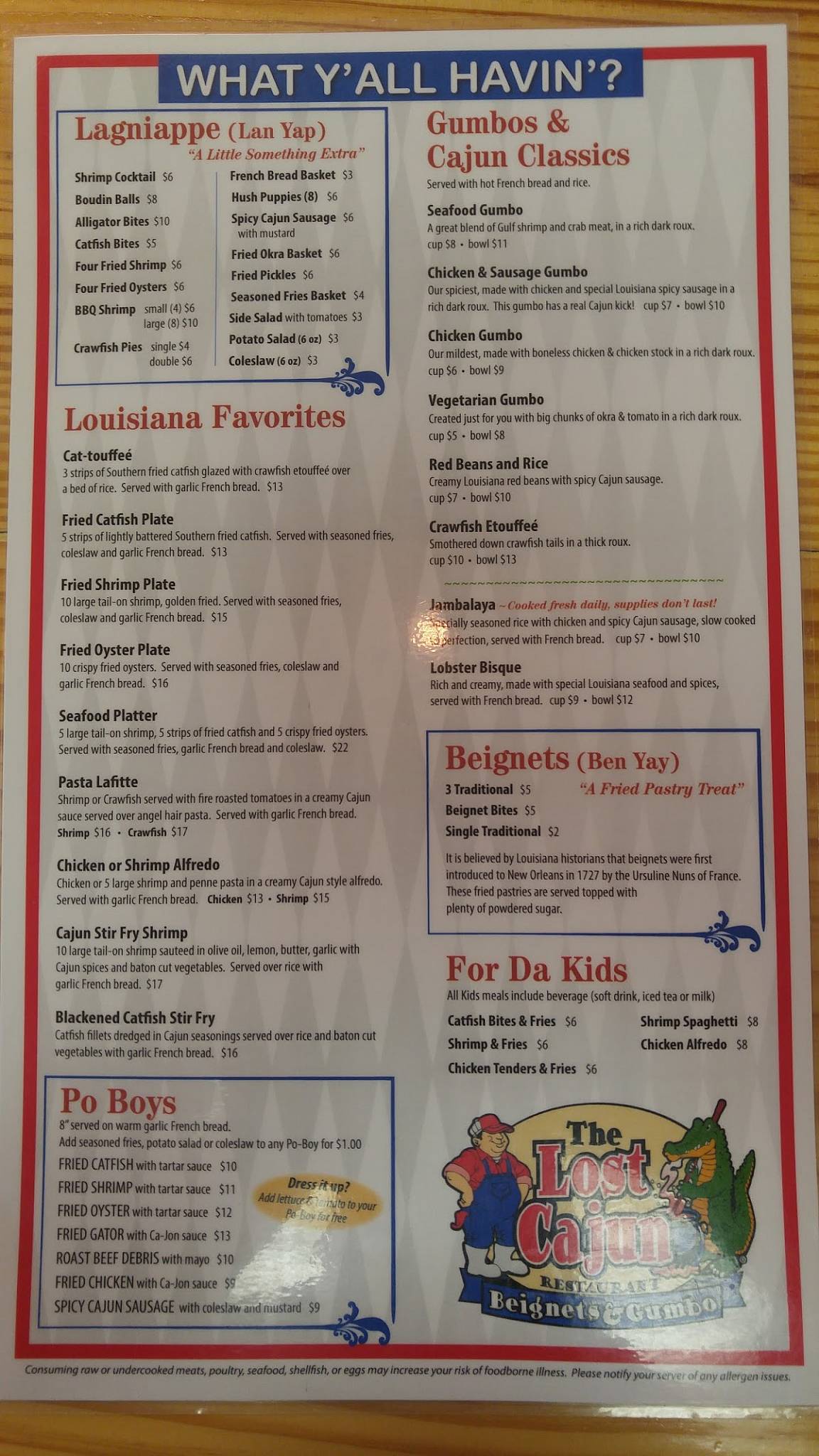 Menu At The Lost Cajun Restaurant Houston Farm To Market 1960 Rd E menu-at-the-lost-cajun-restaurant-houston-farm-to-market-1960-rd-e