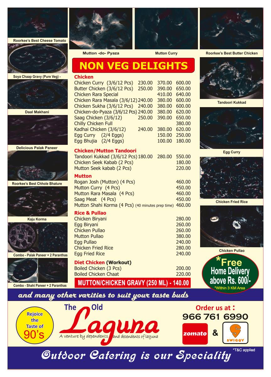 The Old Laguna menu