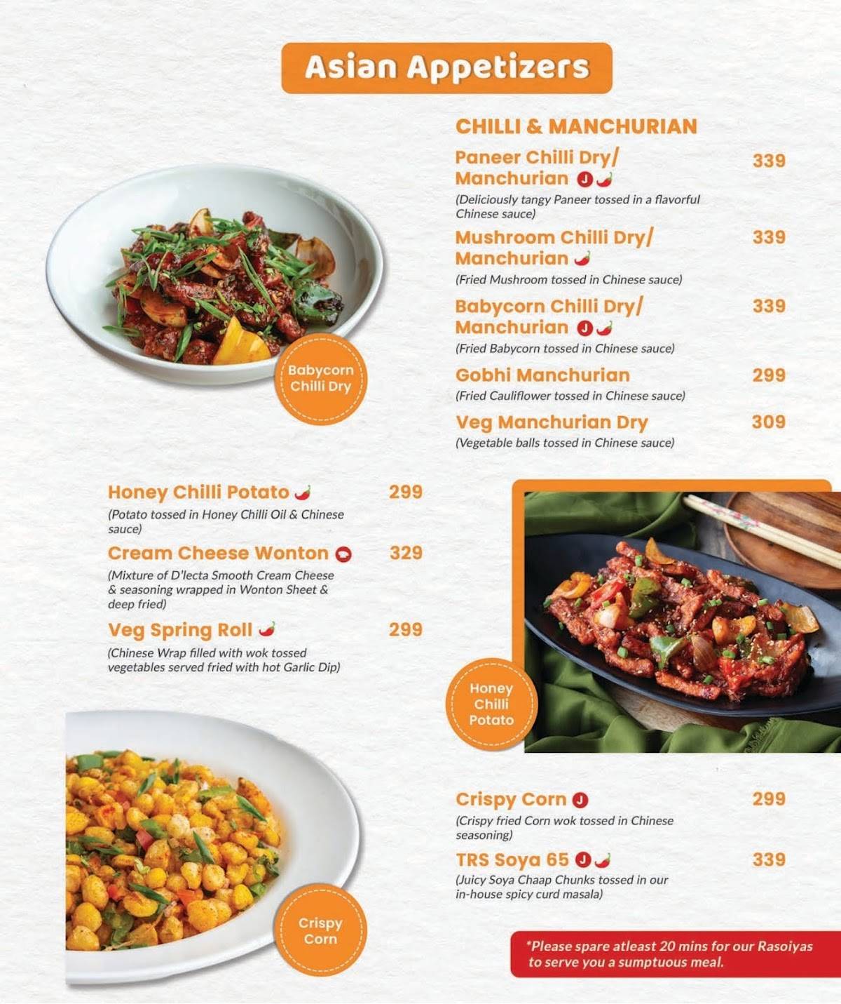 The Rasoiya Street Pure Veg Restaurant In J.P. Nagar menu