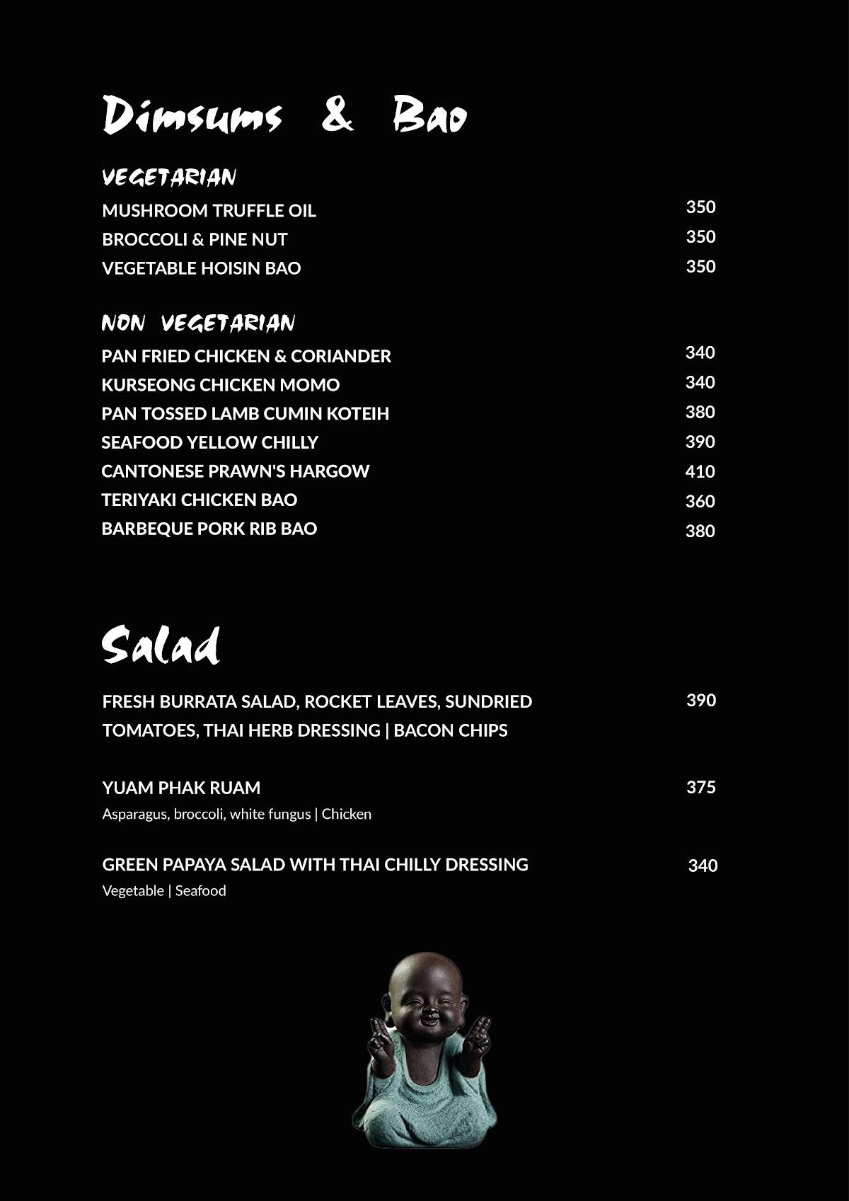 The Red Ginger menu