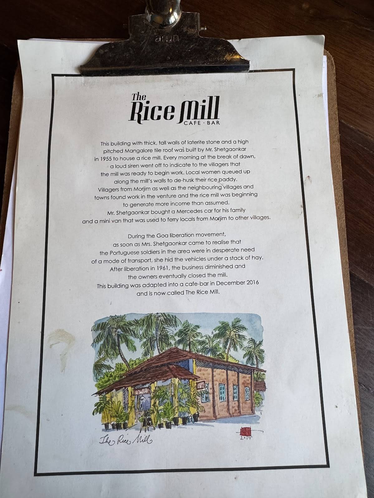 The Rice Mill menu