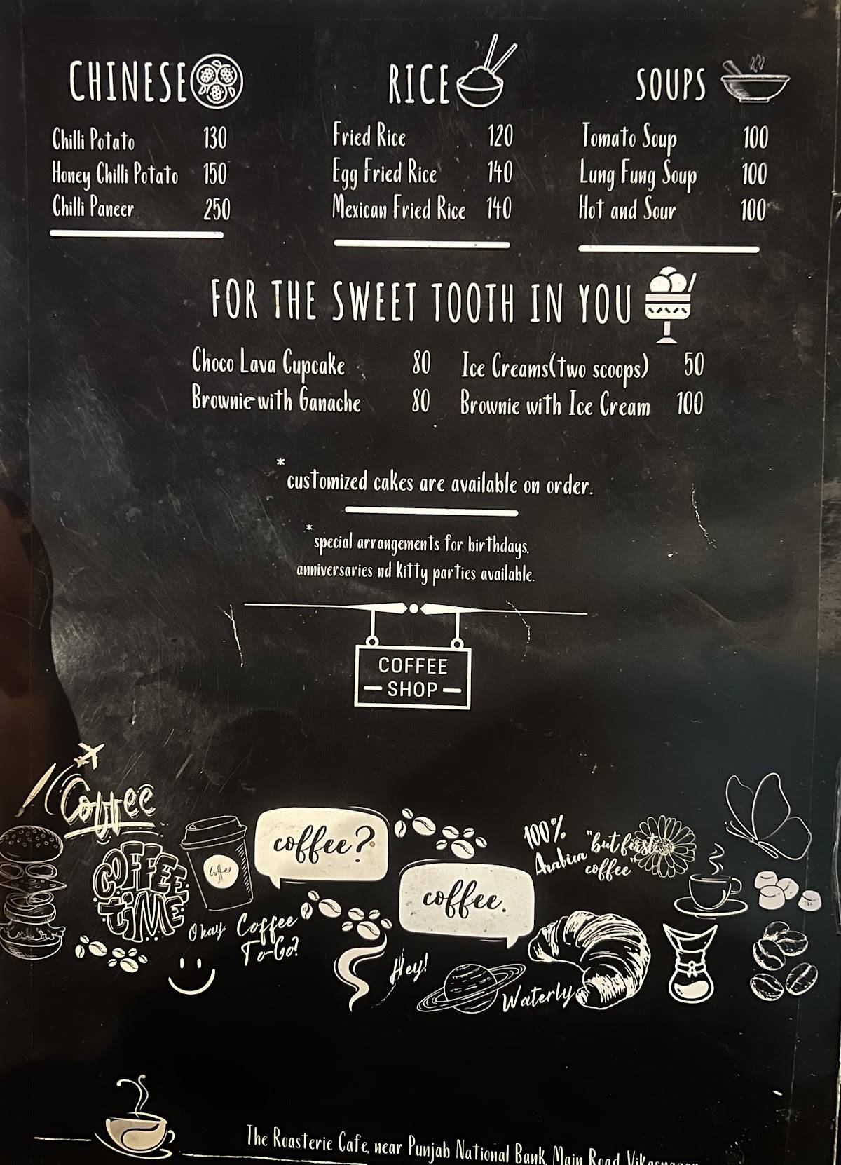 The Roasterie Cafe menu