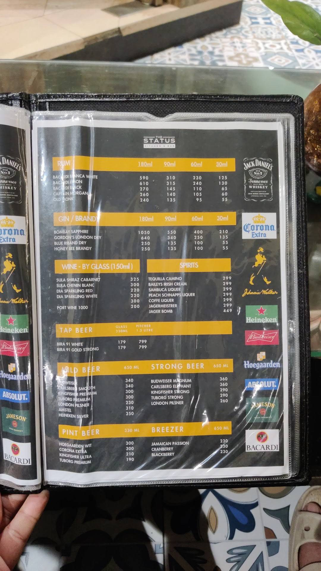 The Status - Kitchen & Bar menu