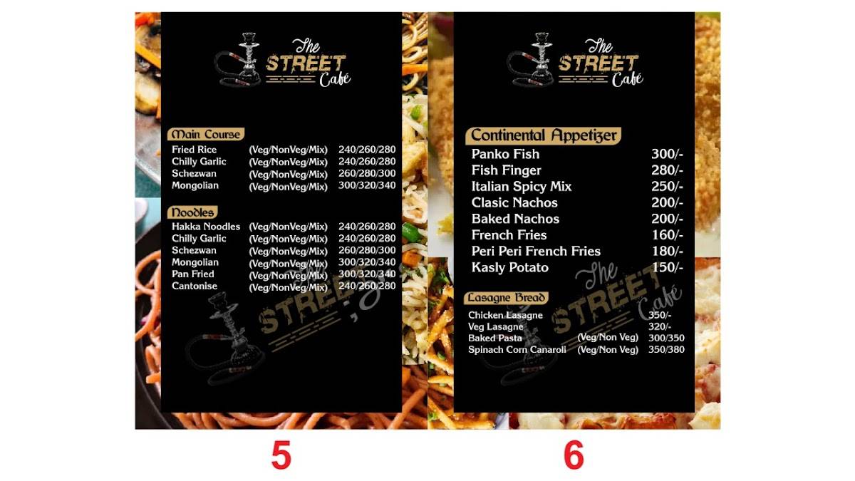 The Street Cafe menu