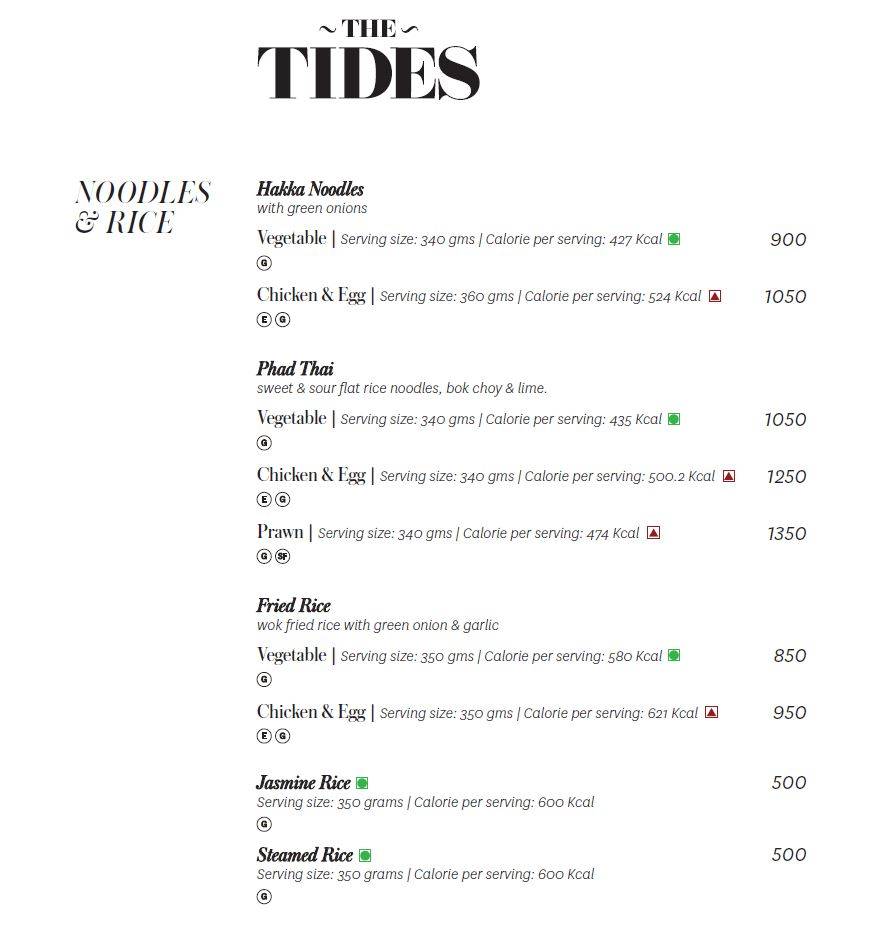 The Tides menu