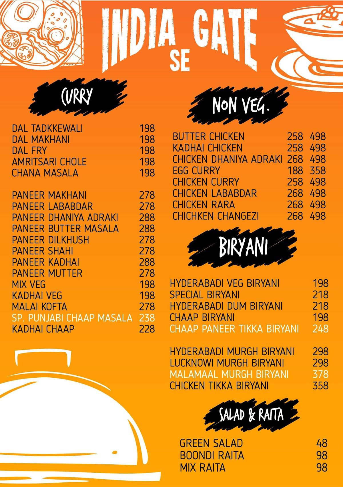 The Urban Street Cafe and Restaurant menu