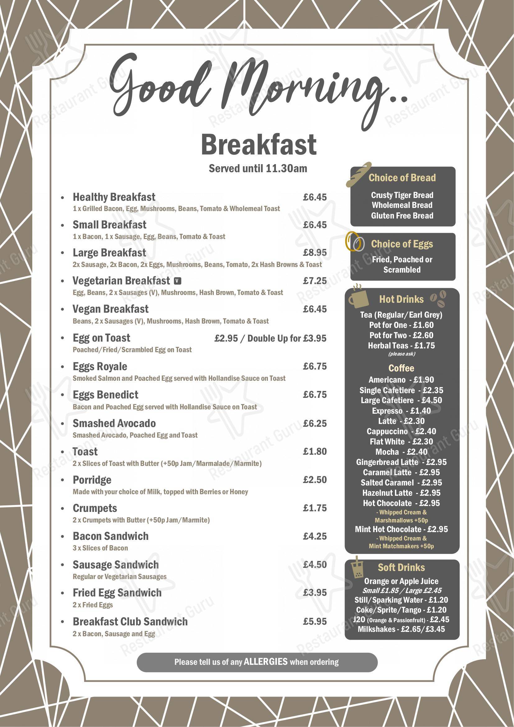 Menu at ticktocks cafe rainham
