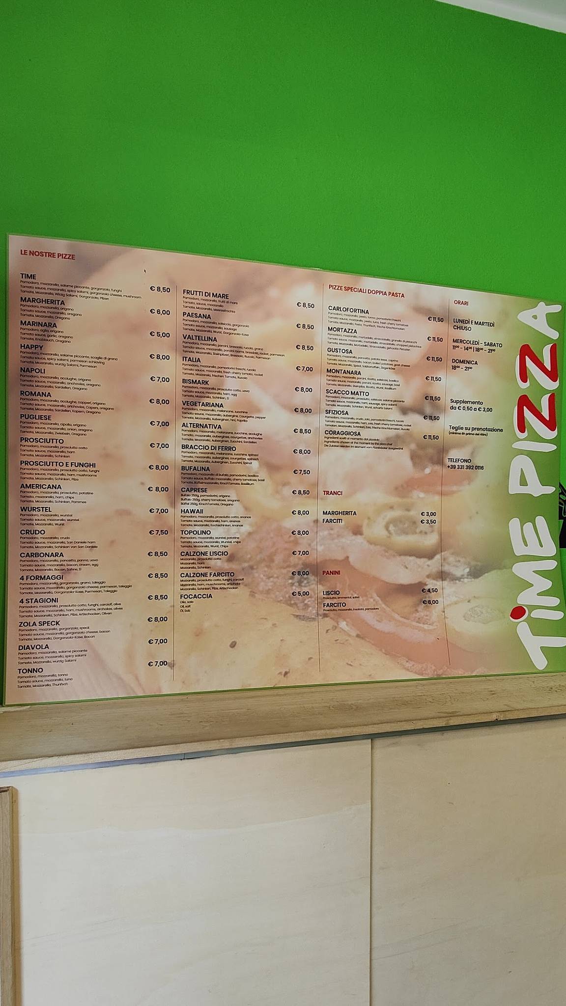 Menu di Time Pizza 