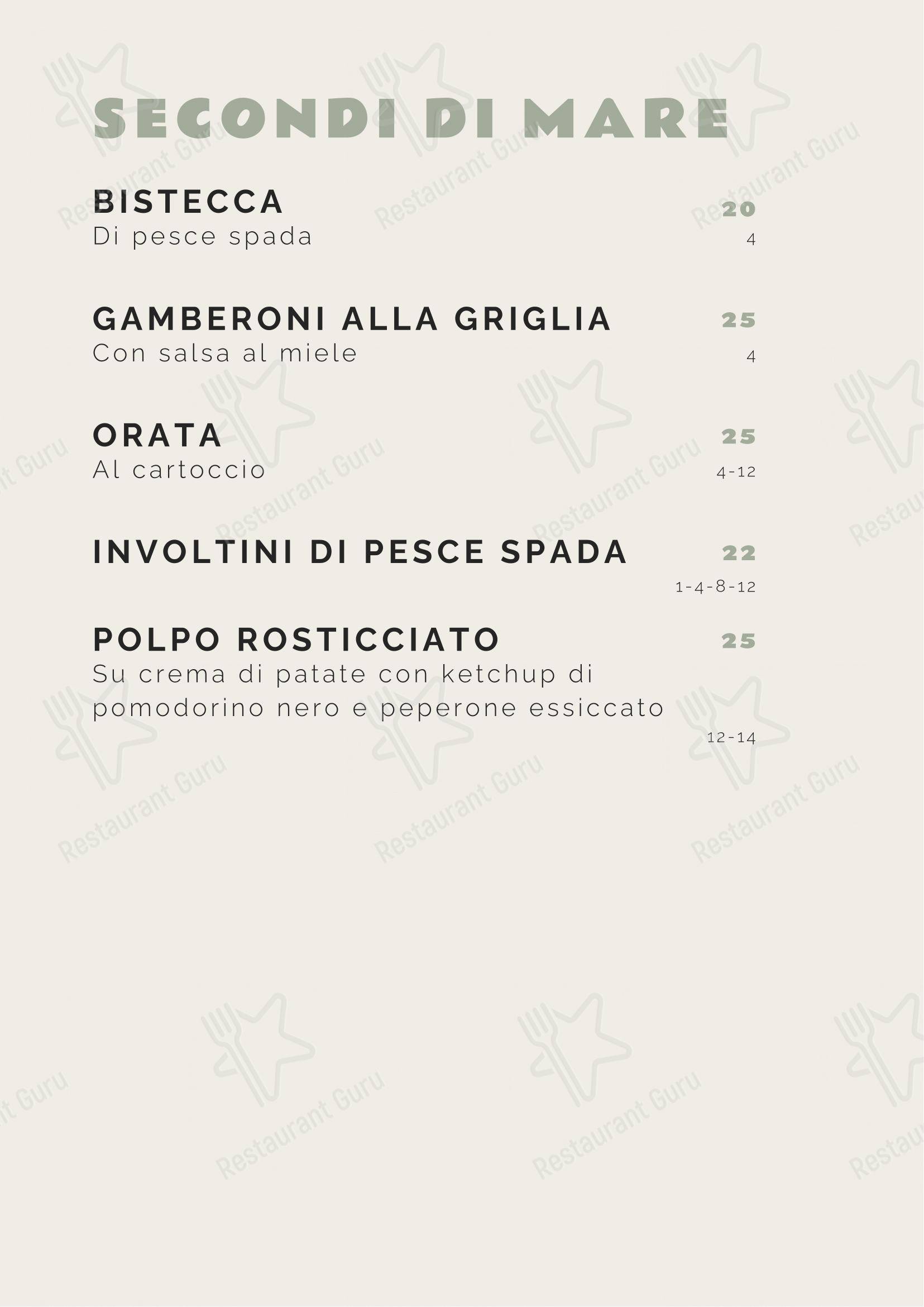 Tipico 20 in Roma - Menu