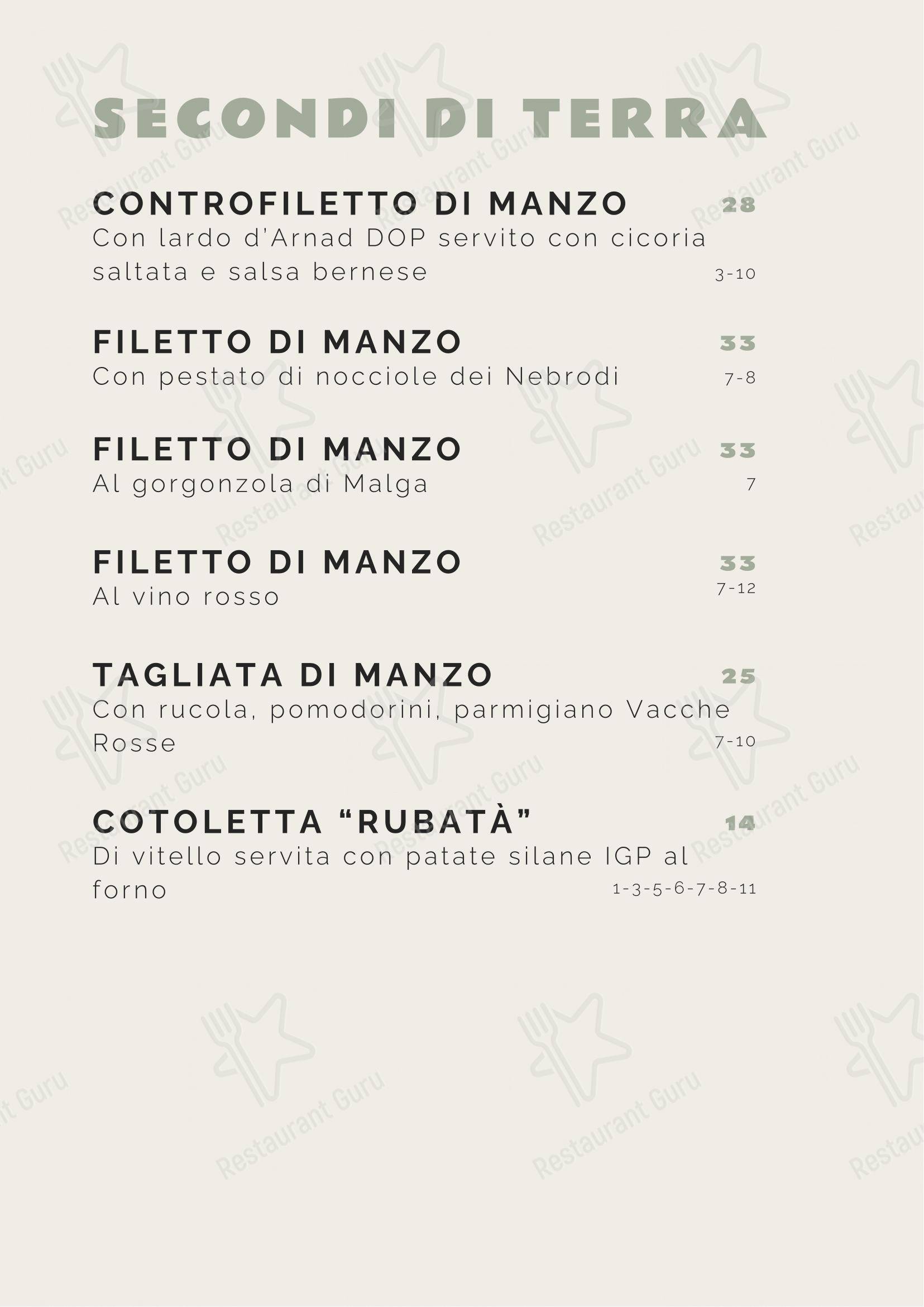 Menu per Tipico 20 in Roma