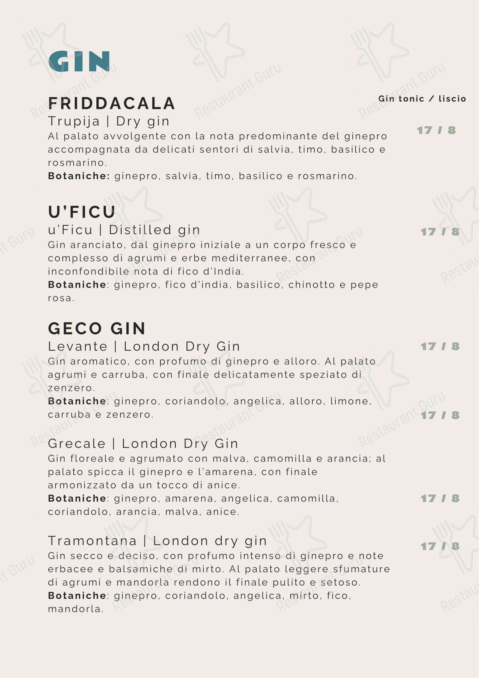 Menu bar per Tipico 20 ristorante