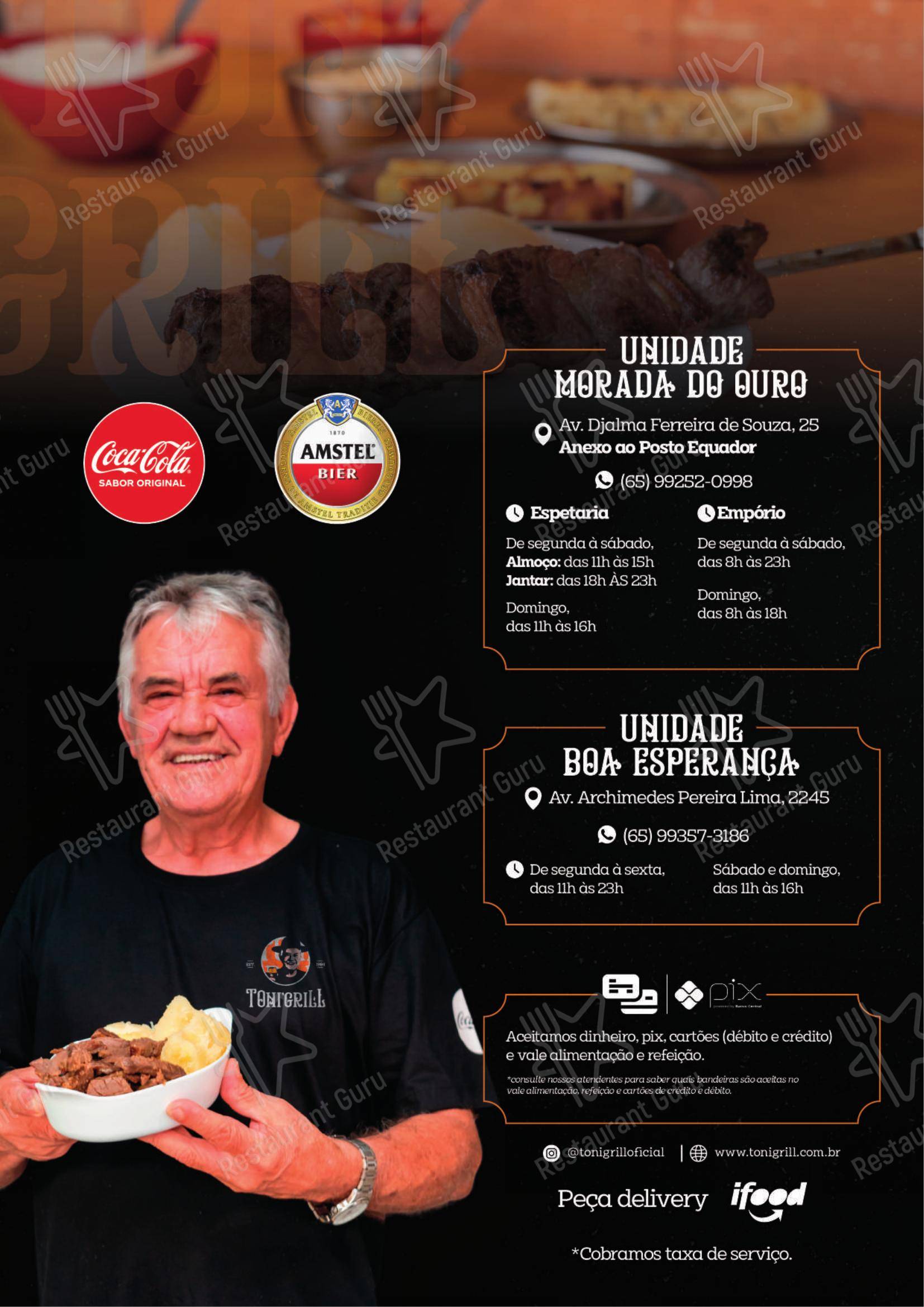 Toni Grill Boa Esperança em Cuiabá - Menu
