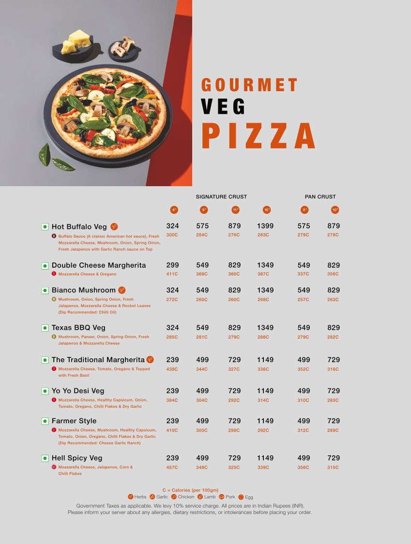 Tossin Pizza Hill Road Bandra Best Pizza in Mumbai menu