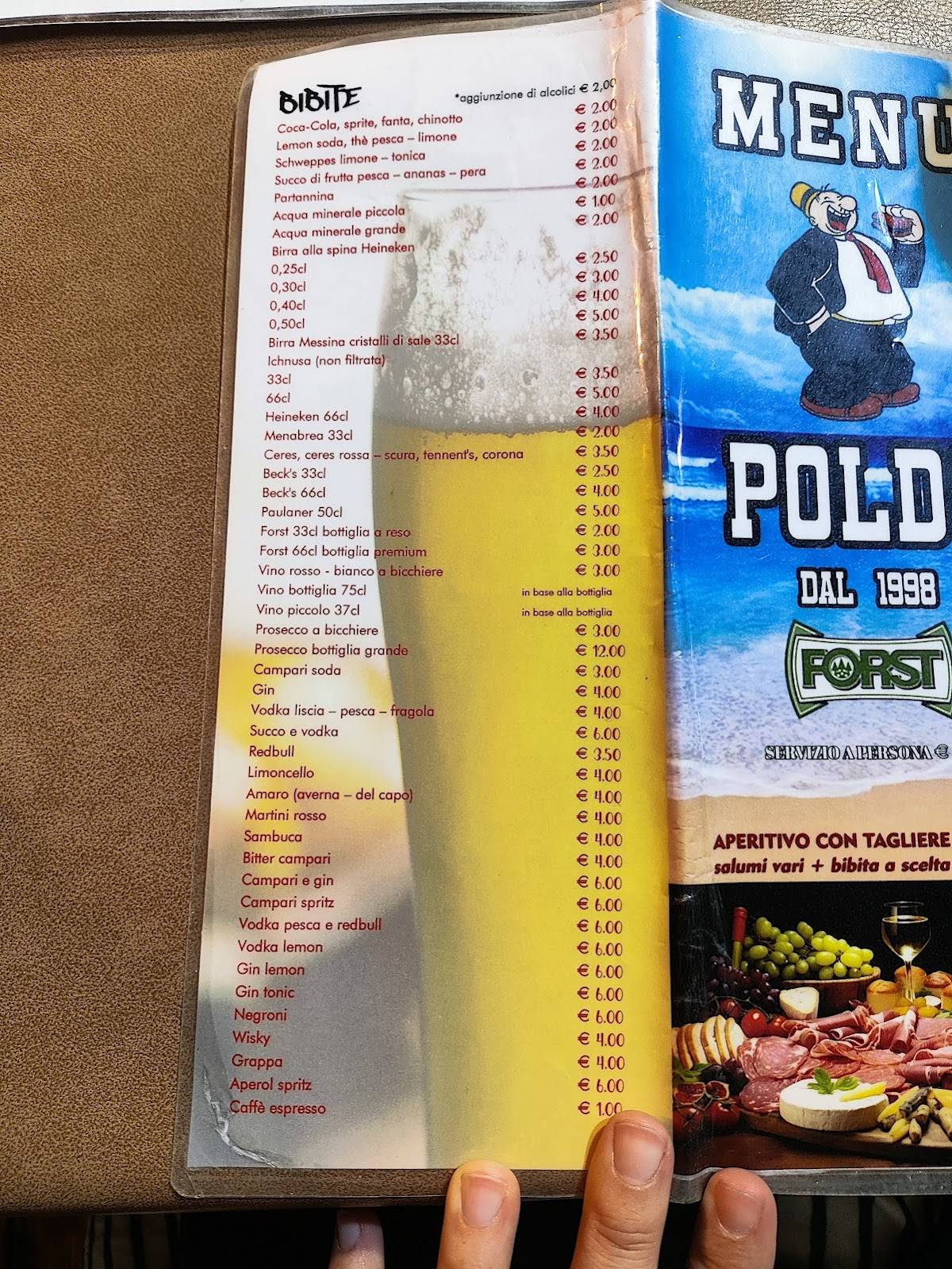 Menu di Touring Cafè Beach 