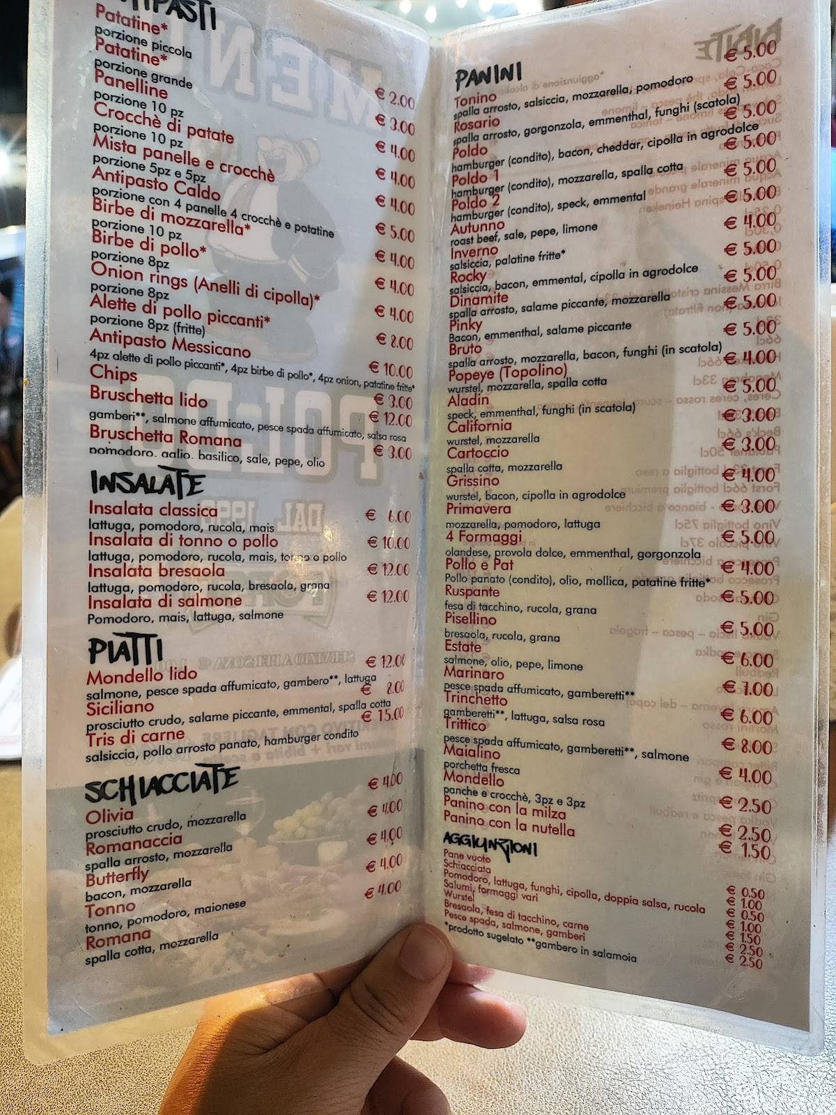 Menu di Touring Cafè Beach 