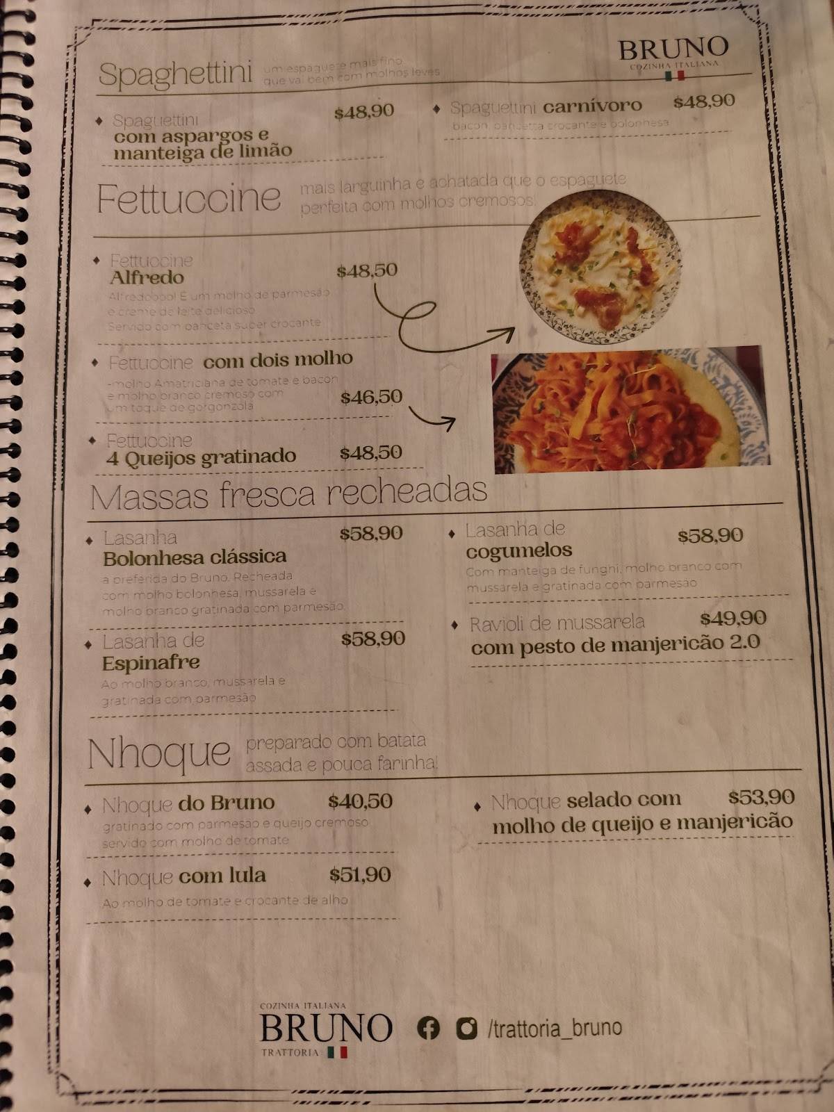 Trattoria Bruno cardápio