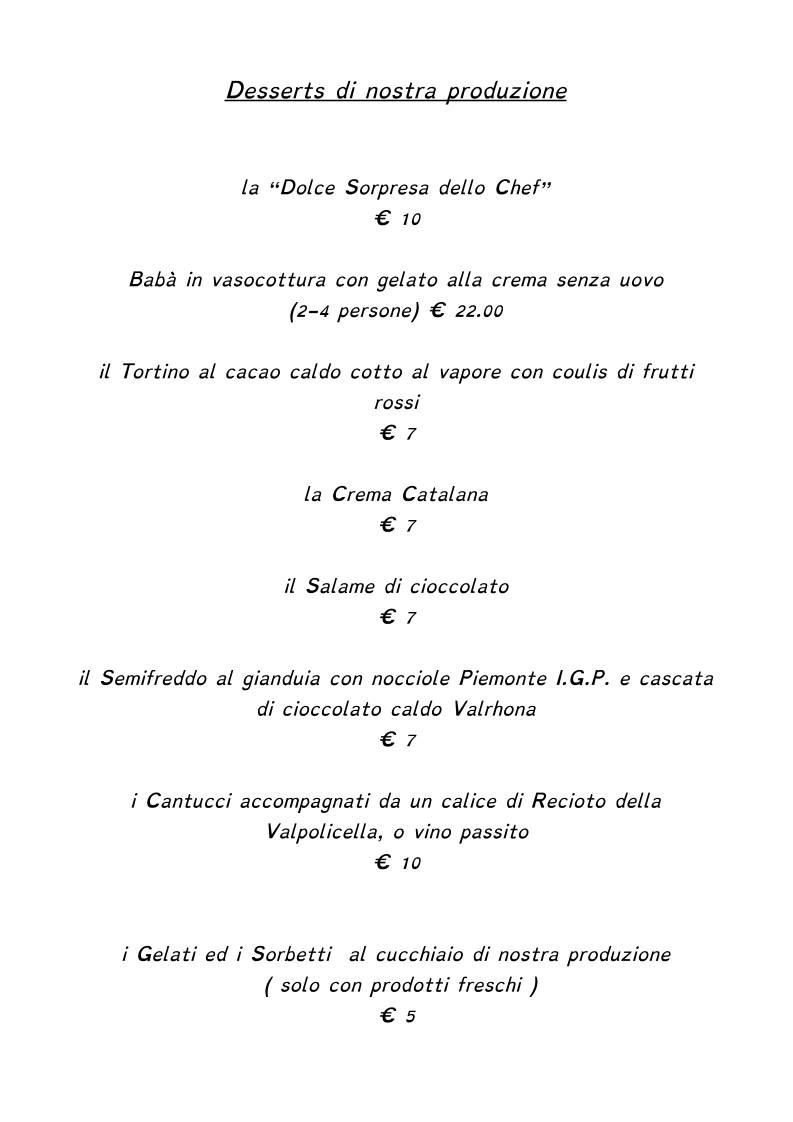 Menu di Trattoria El Bagolo Ristorantino 