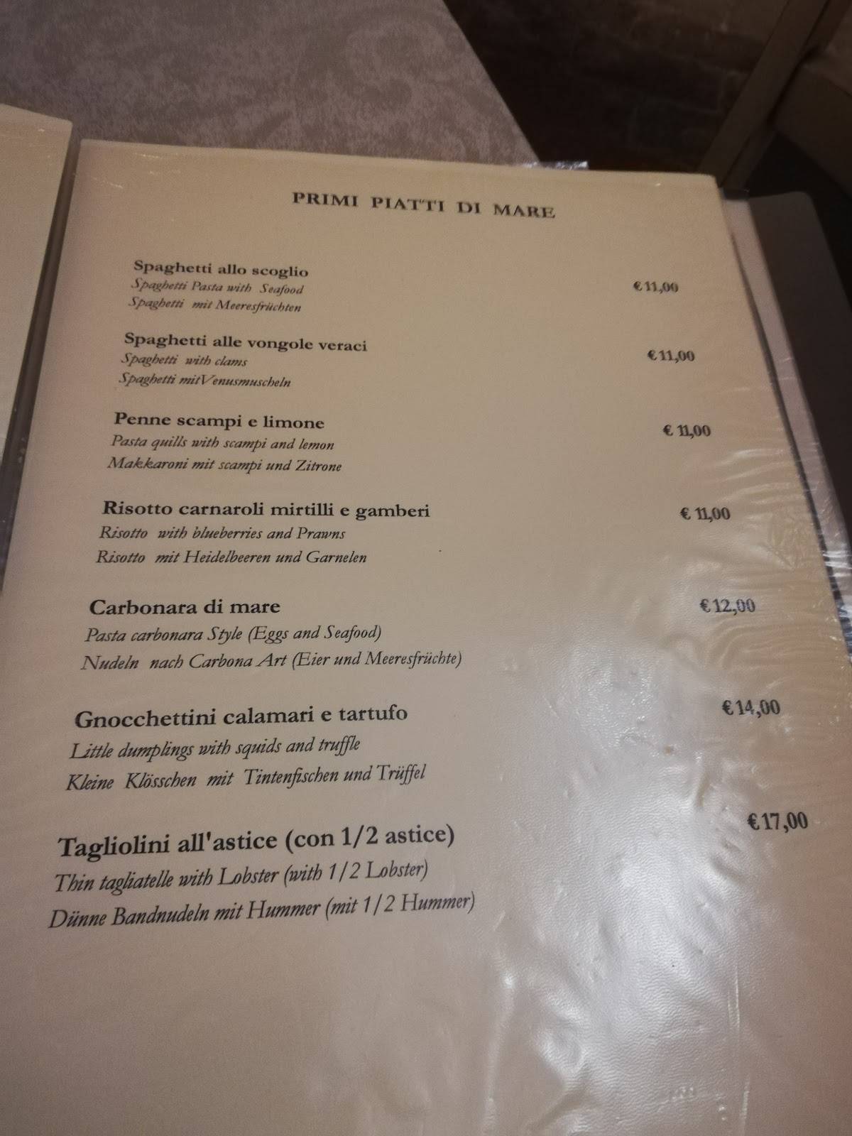 Menu di Trattoria la Lupa Livorno 