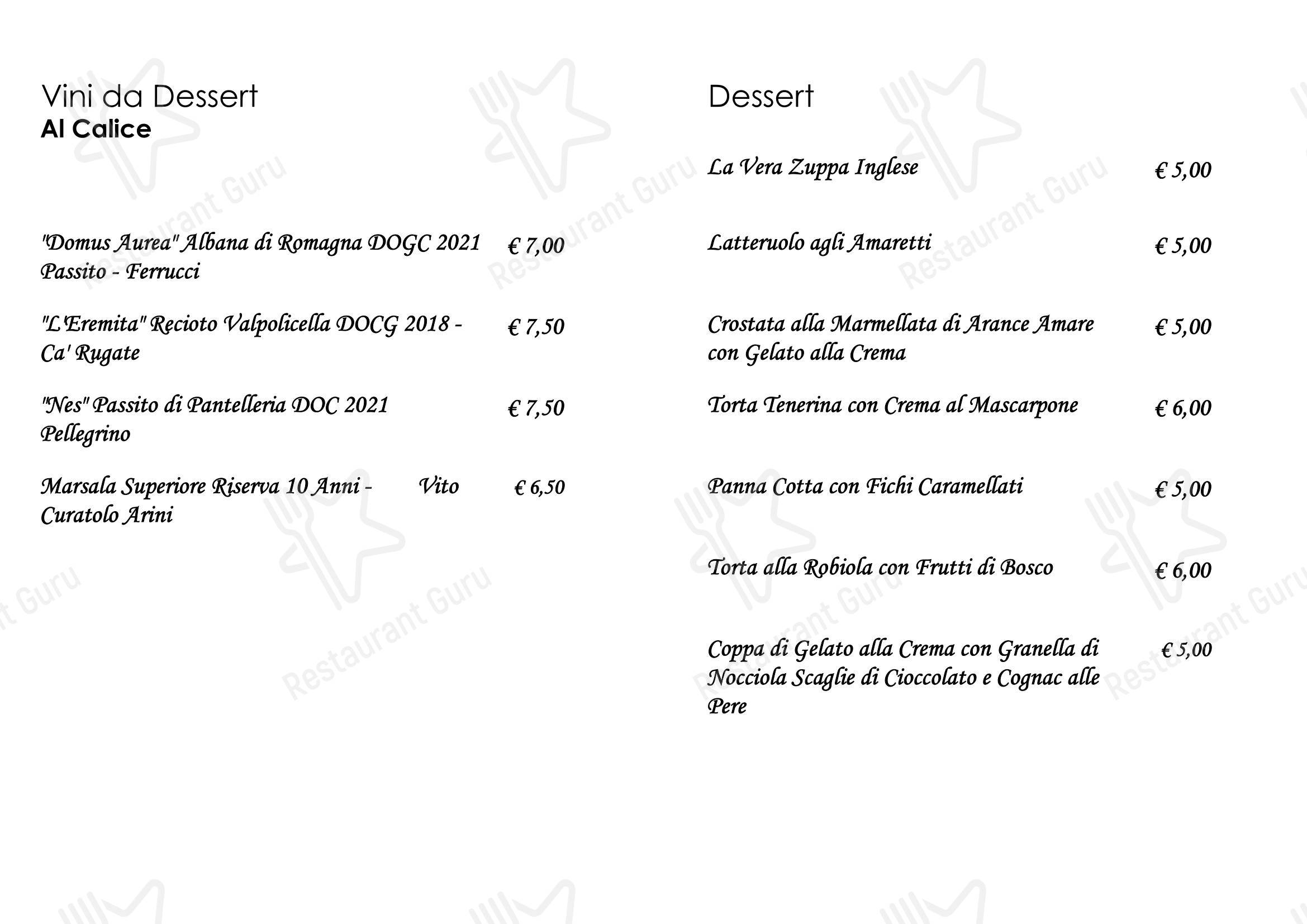 Menu di Trattoria La Rustica - Menu bar