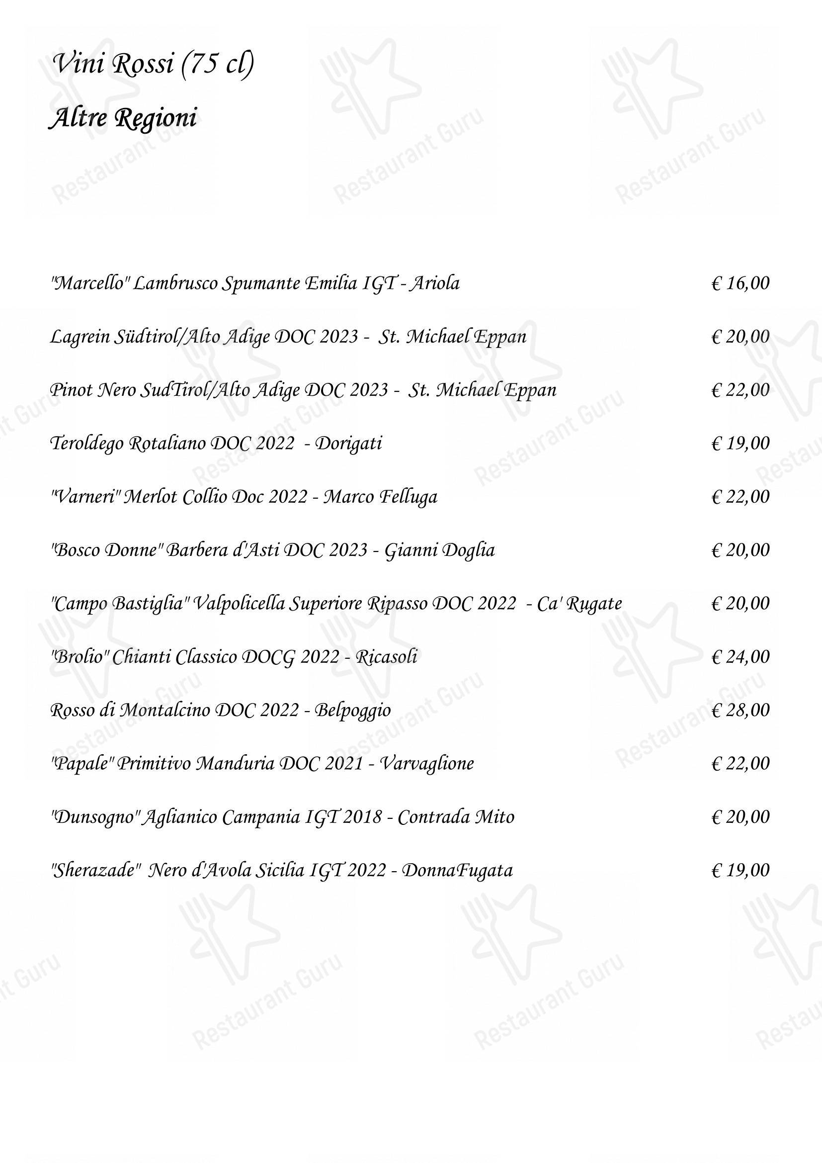 Menu bar per Trattoria La Rustica ristorante