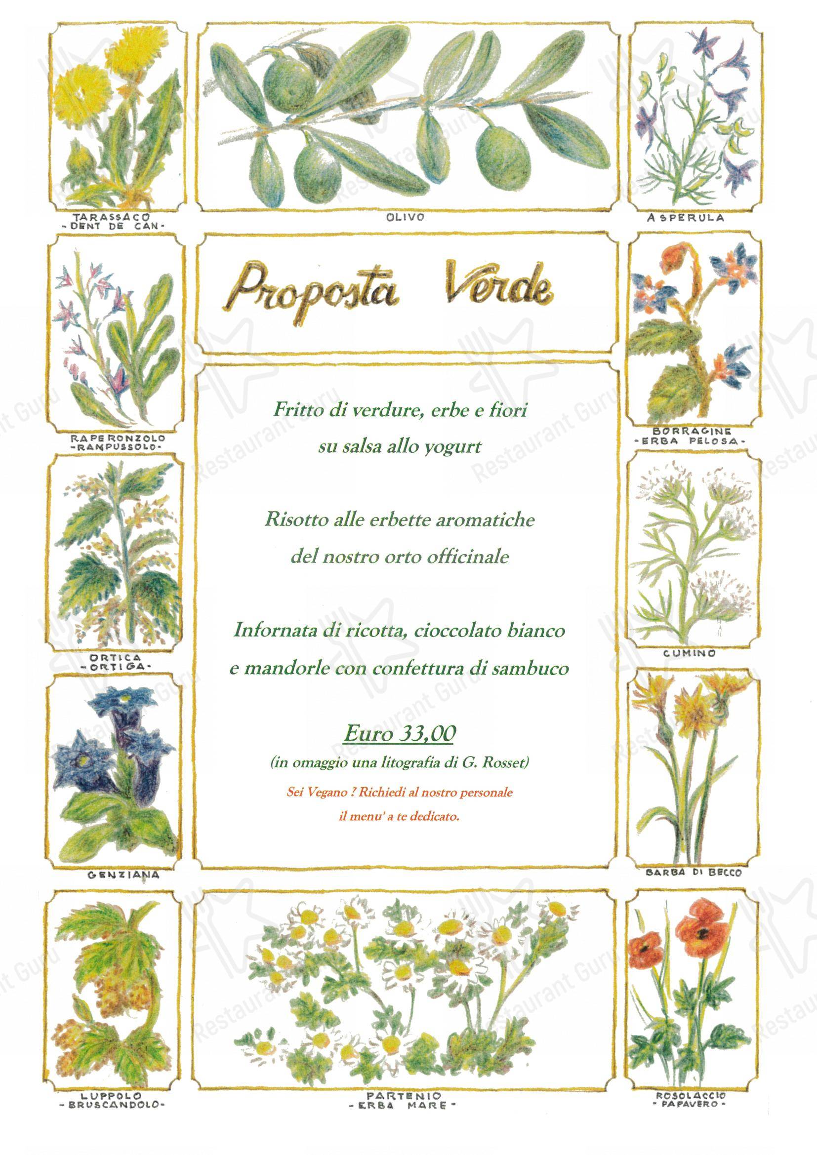 Menu bar per Trattoria Molin Vecio ristorante
