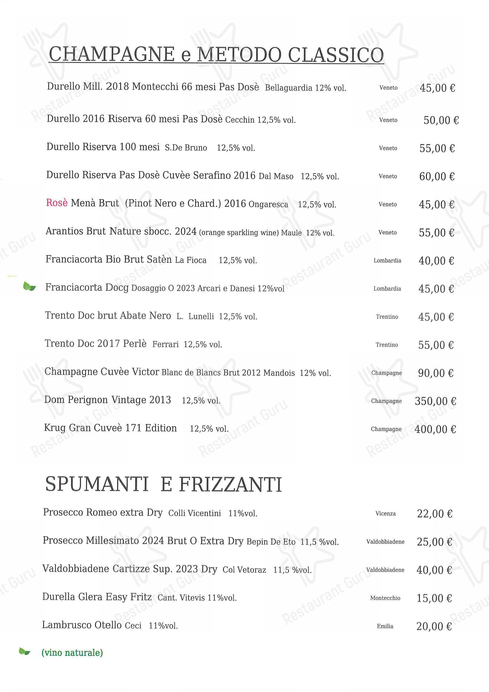 Menu di Trattoria Molin Vecio - Детское