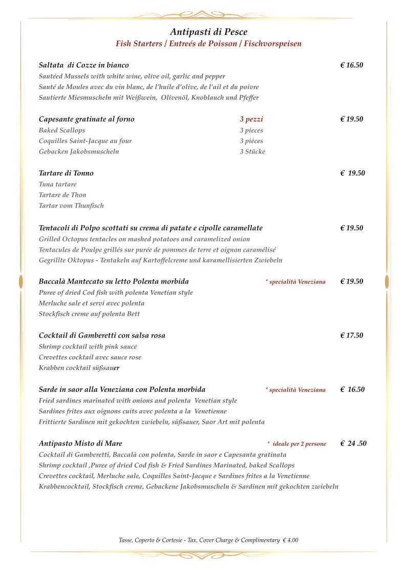 Menu di Trattoria da Rino 
