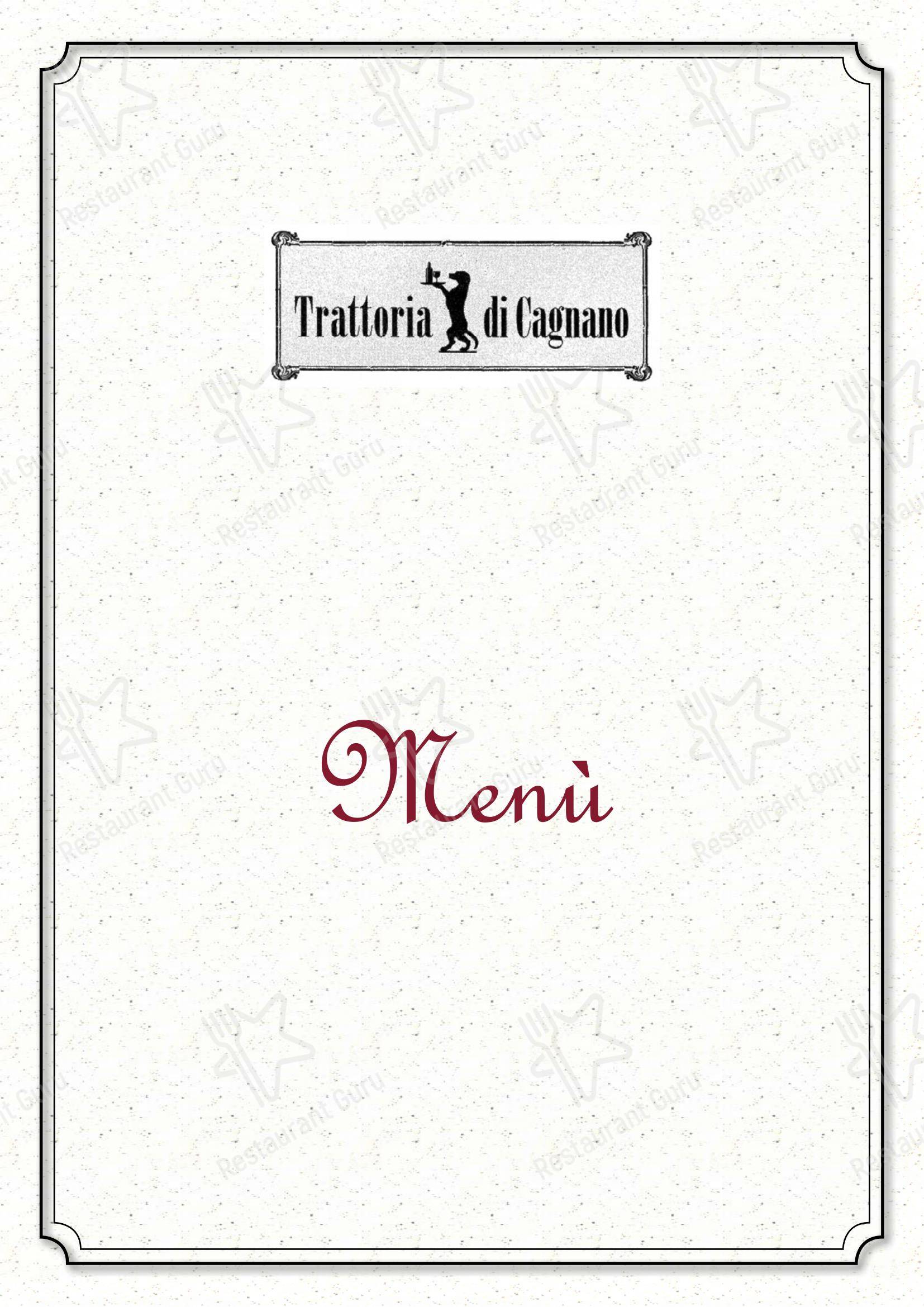 Trattoria di Cagnano in Montepulciano - Основное меню