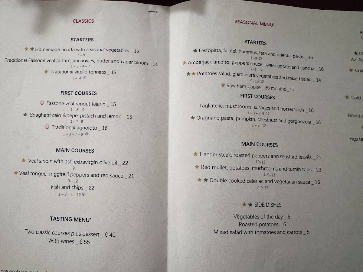 Menu di Tre Galli Vineria Ristorante 