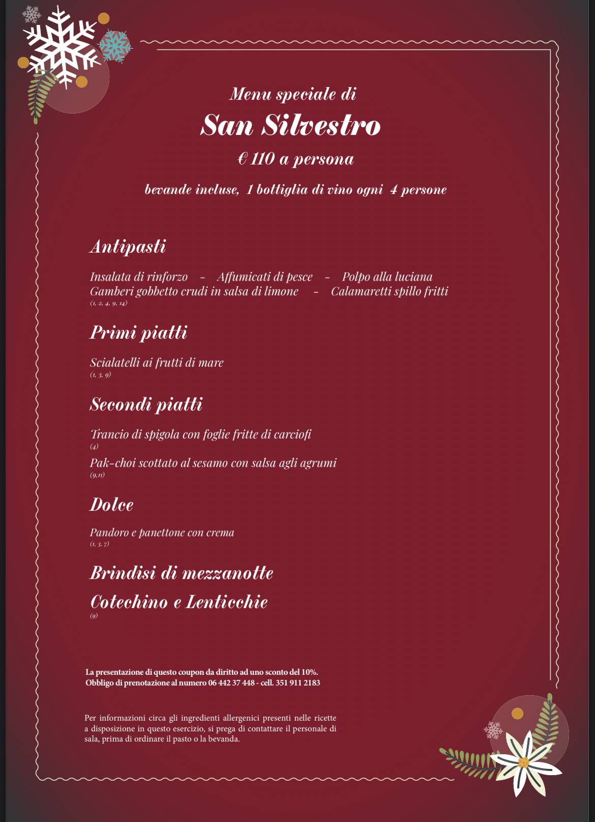 Menu di Tre Restaurant 