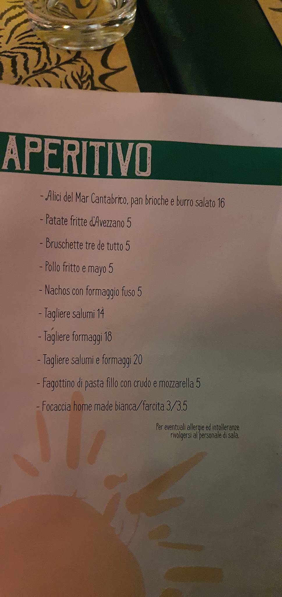 Menu di Tre de Tutto 
