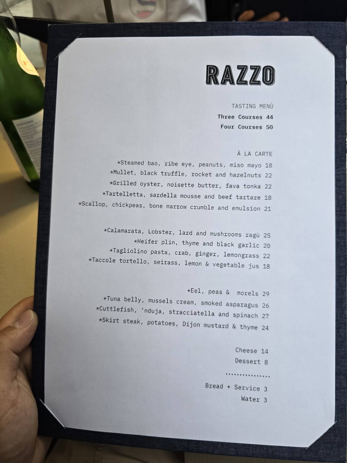 Menu de Razzo