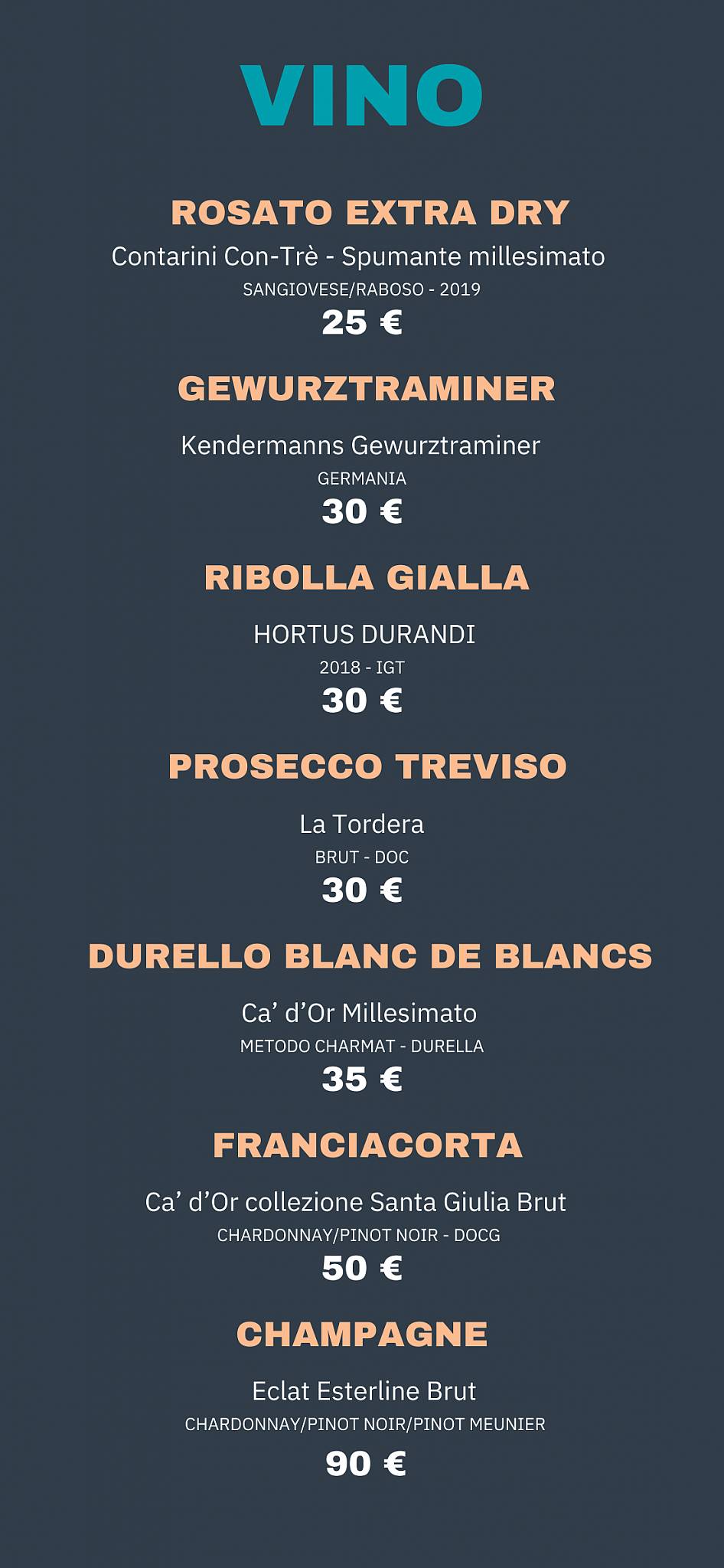 Menu di Soho 