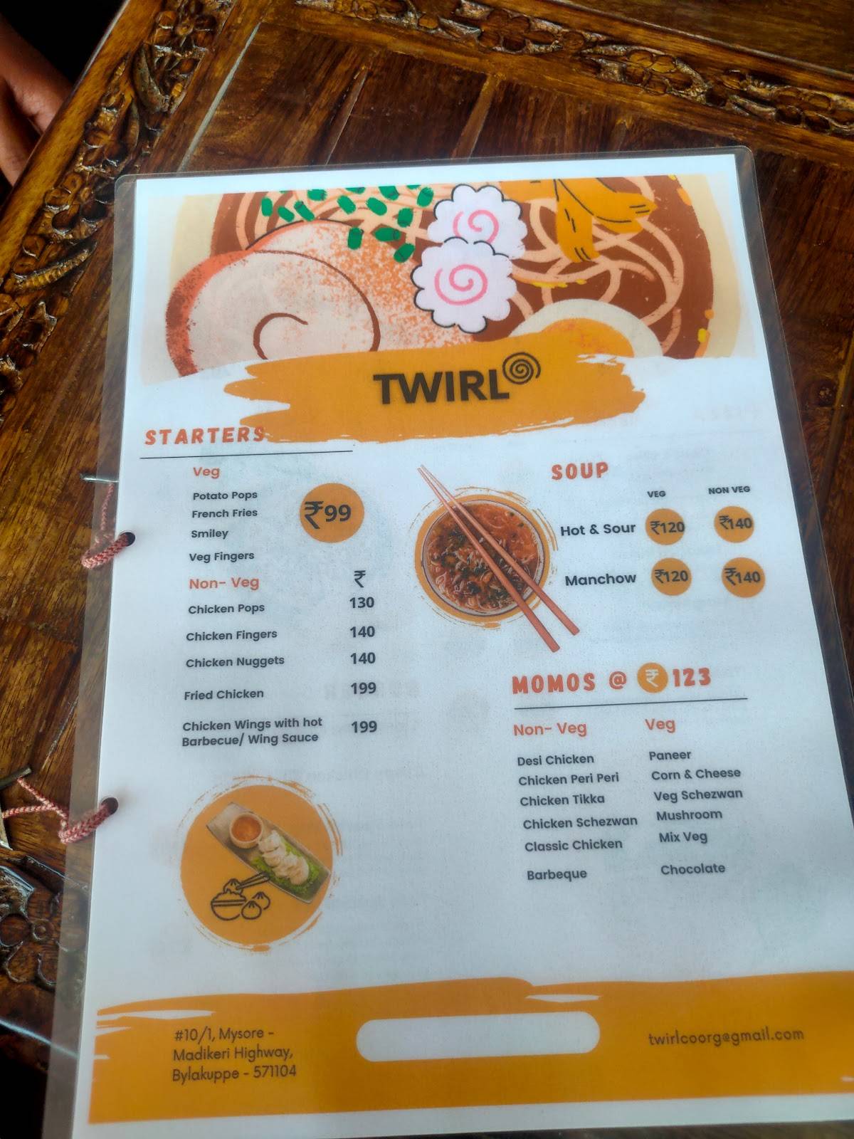 Twirl menu