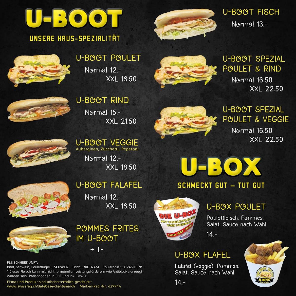 Menu di U-Boot Stadtgrill 