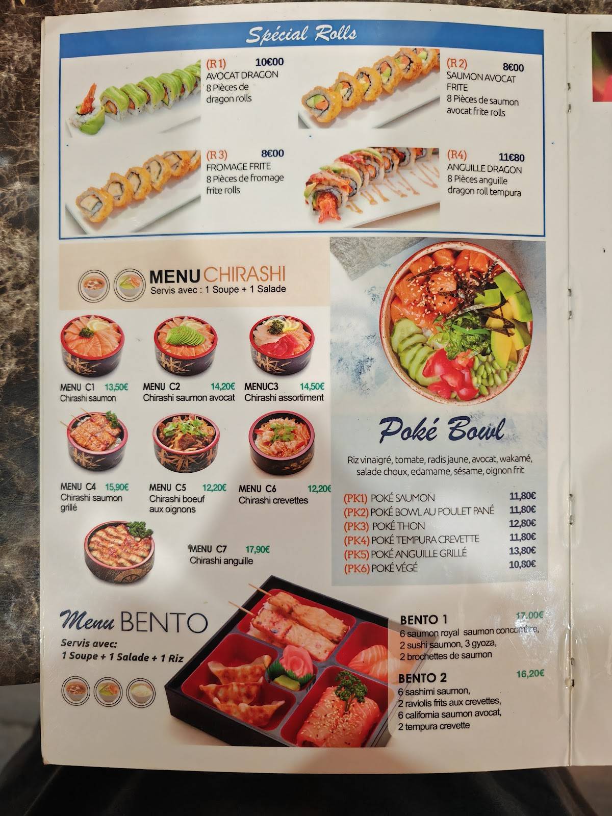 Menu de UME SUSHI