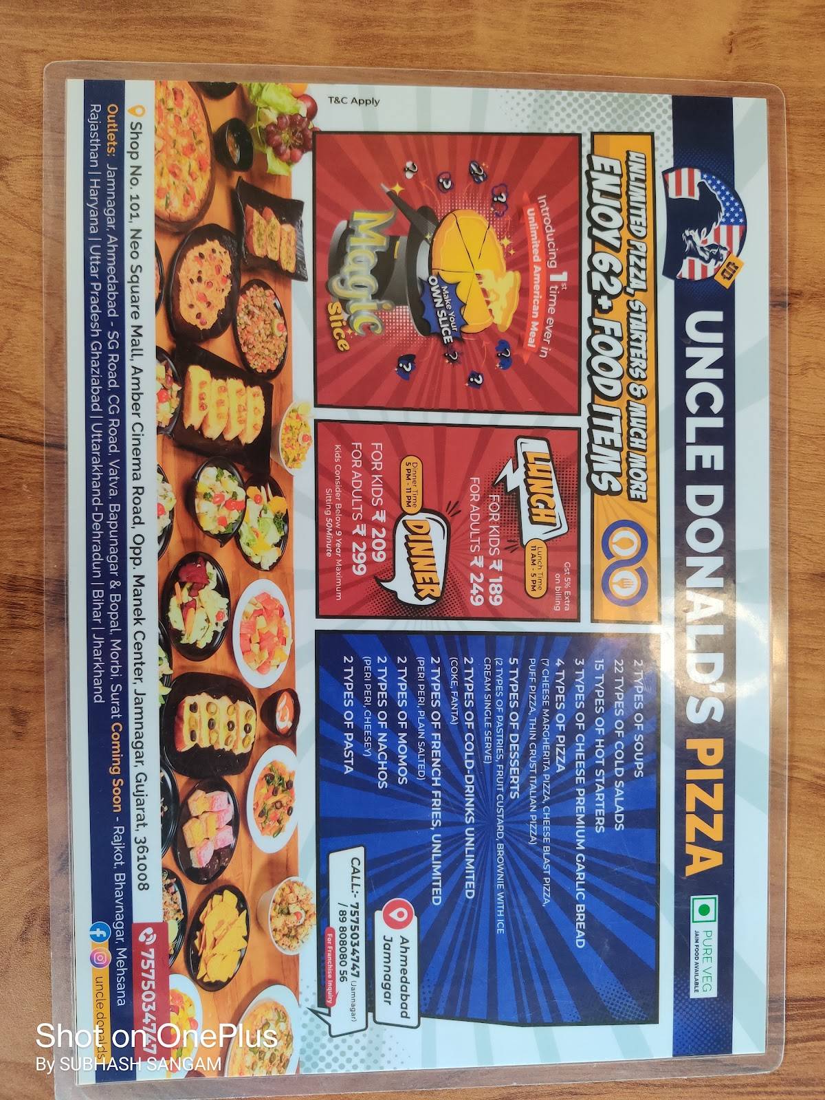 Uncle Donald's Pizza jamnagar menu
