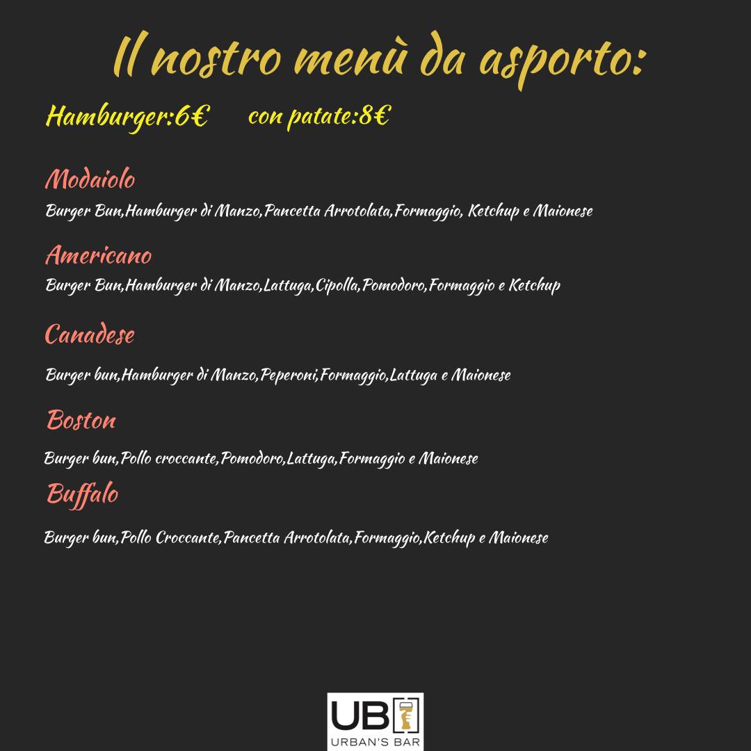 Menu di Urban's Bar 