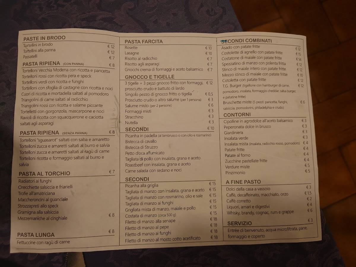 Menu di Ustaria 3 Valli 