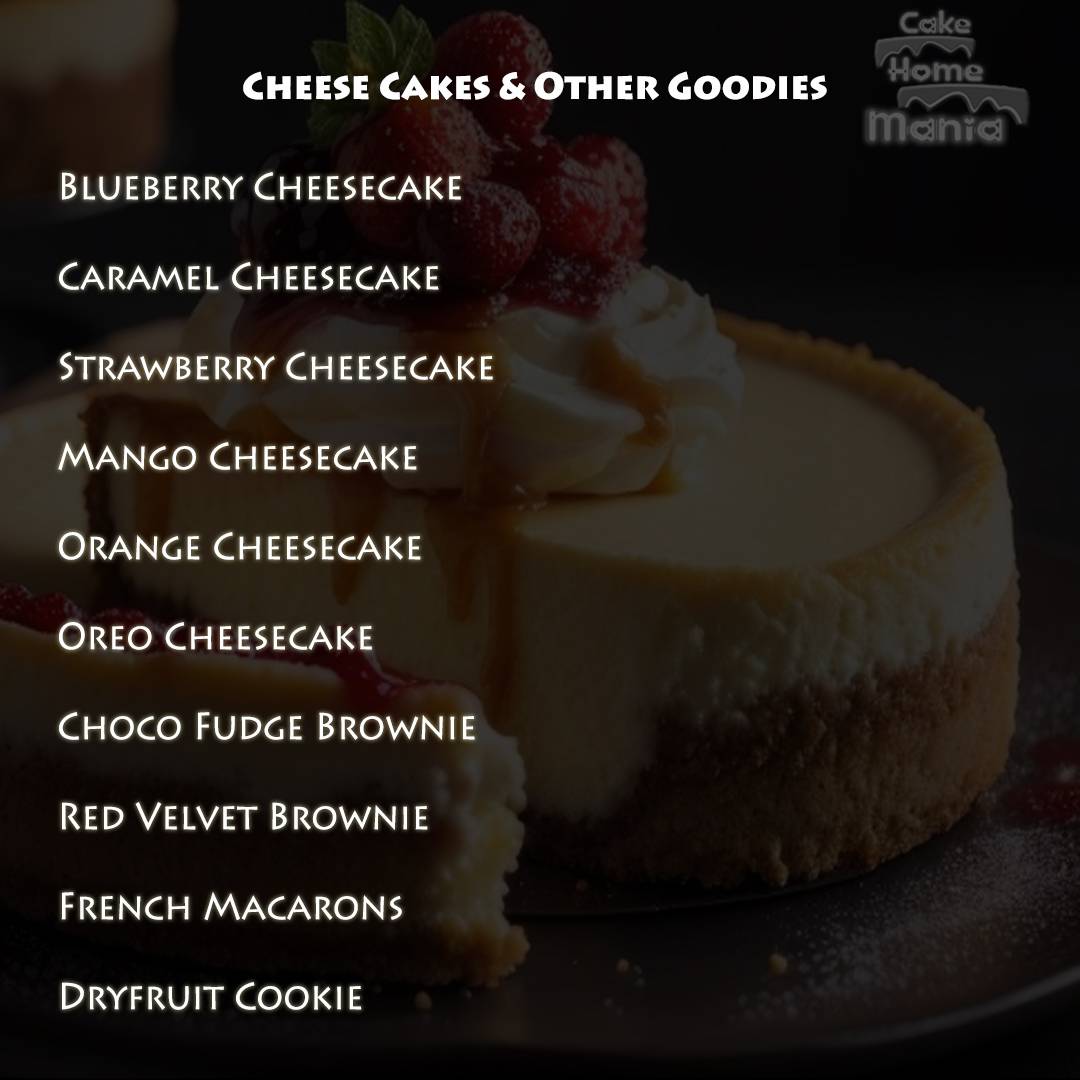 Cake Home Mania (Home-made Cakes Madurai) menu