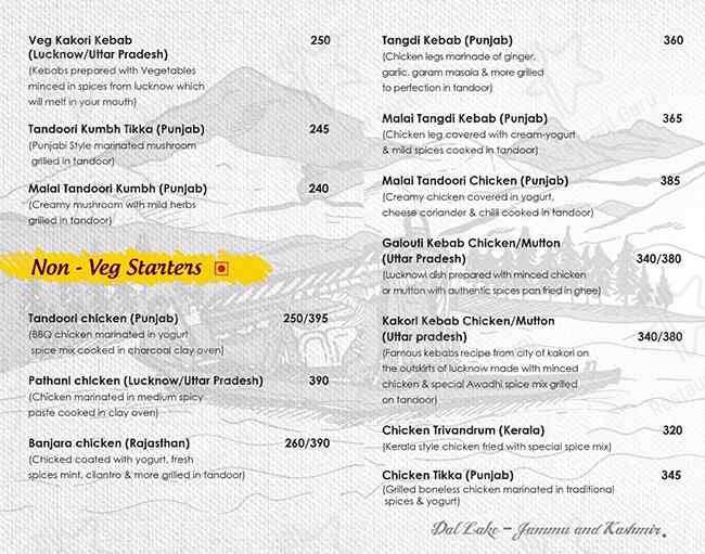 Kali Mirch Cafe & Restaurants menu
