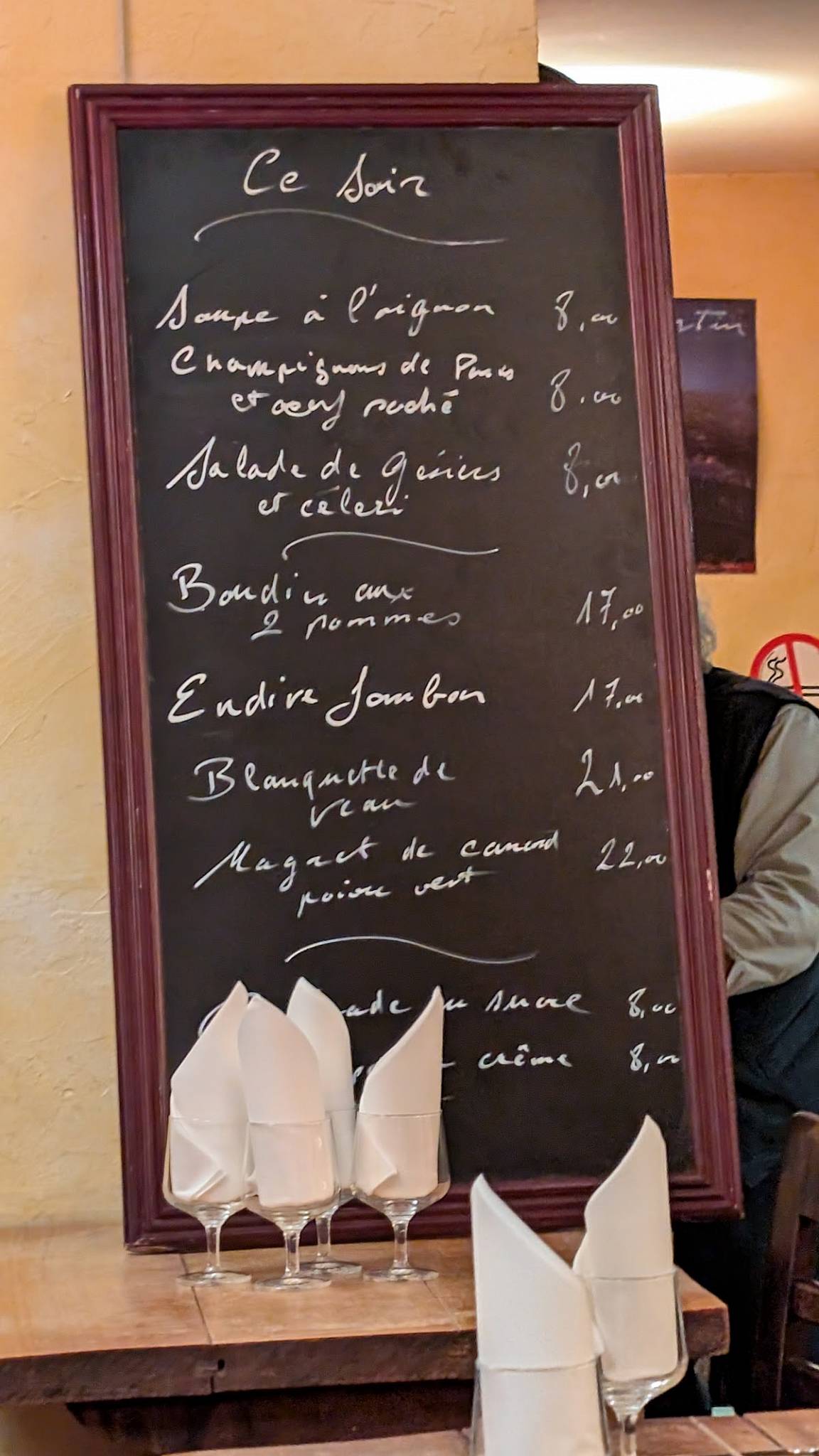 Menu de Valentin