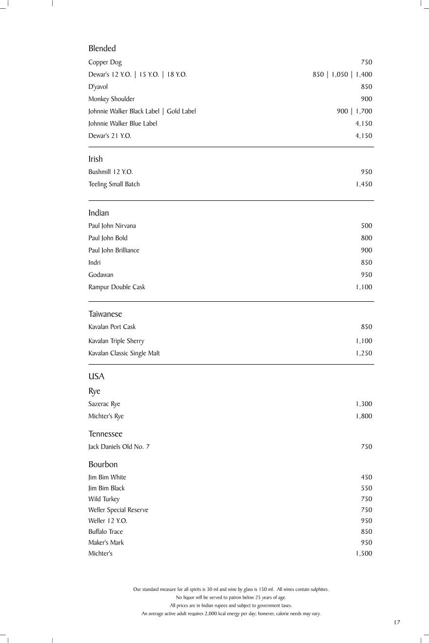 Varq menu
