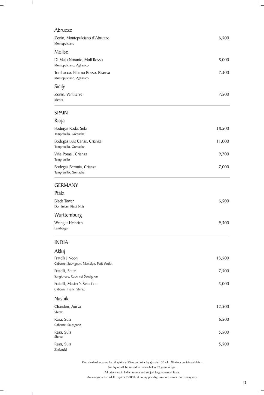 Varq menu