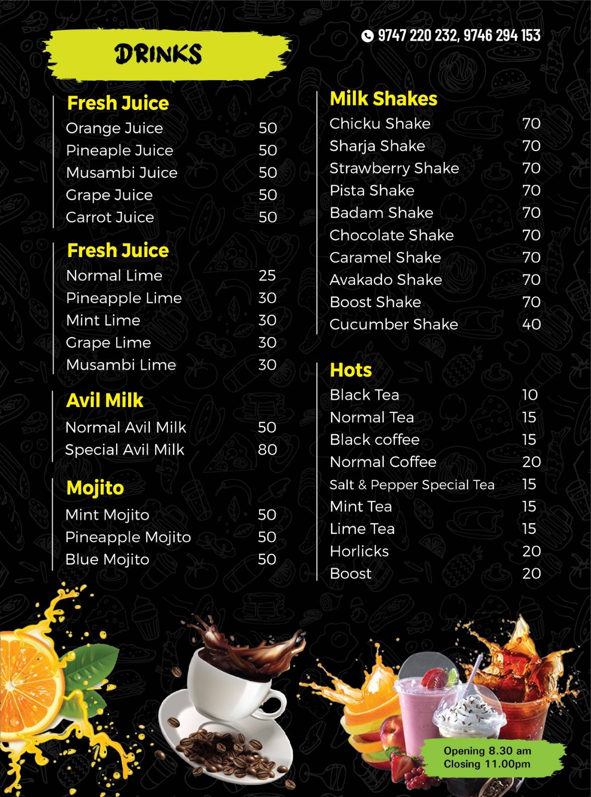 Salt and Pepper menu